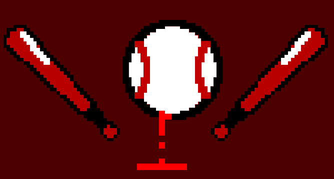 An animated baseball dripping with blood