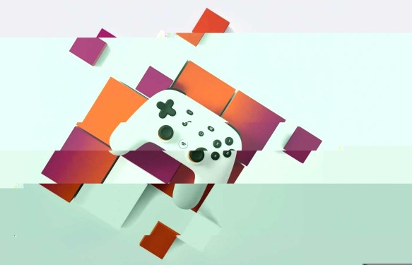 Google Stadia graphic but it's glitchy.