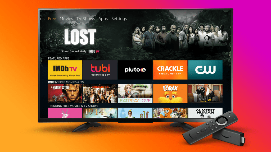 amazon fire tv offerings shown on TV screen