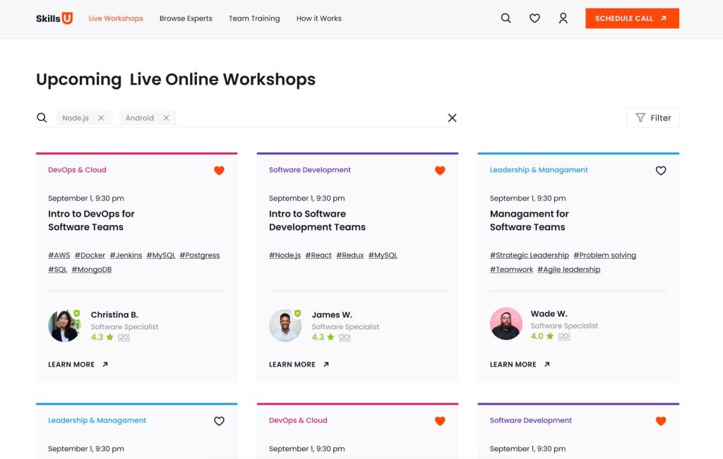 Screenshot of Skills Union's training platform