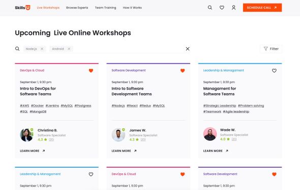 Screenshot of Skills Union's training platform