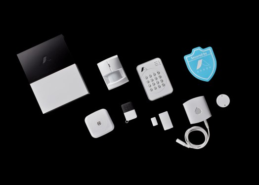 Abode security system on a black background