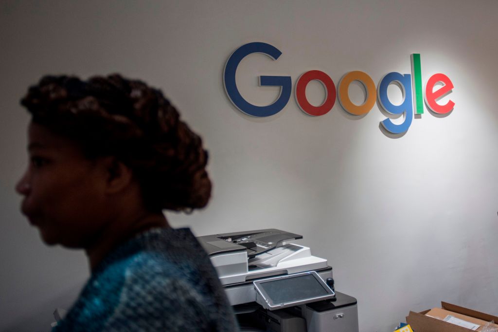 A worker of the Google Artificial Intelligence (AI) center