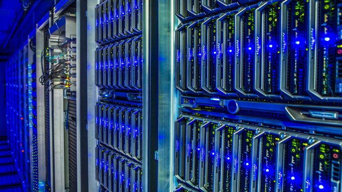 Data center racks pf servers