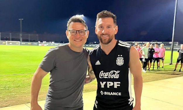 Razmig Hovaghimian and Lionel Messi of Play Time