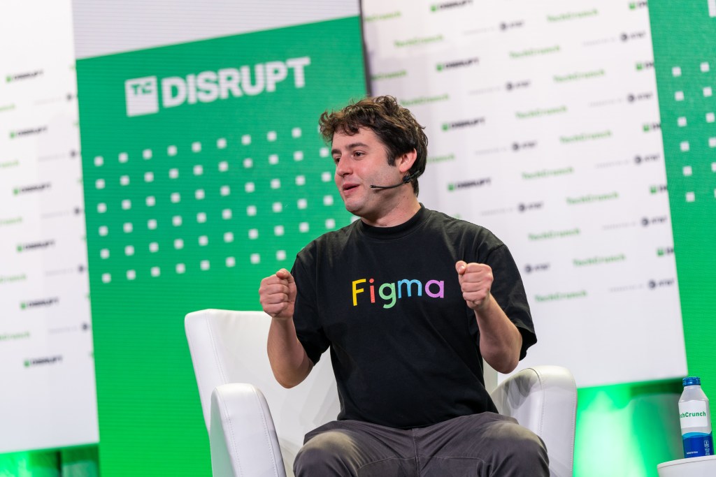 Dylan Field, CEO at Figma on the TechCrunch Disrupt stage in San Francisco on October 20, 2022. Image Credit: Haje Kamps / TechCrunch