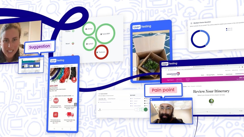 elements from UserTesting interface