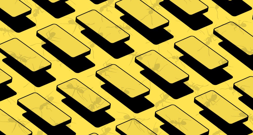 overlapping patterns of ants and cell phones