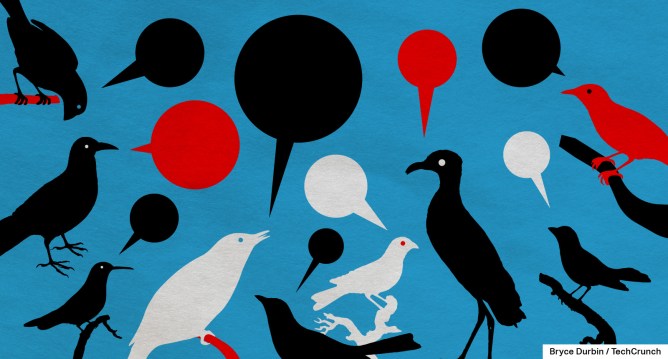 illustration of birds with speech bubbles