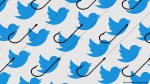 Twitter logos with fishing hooks