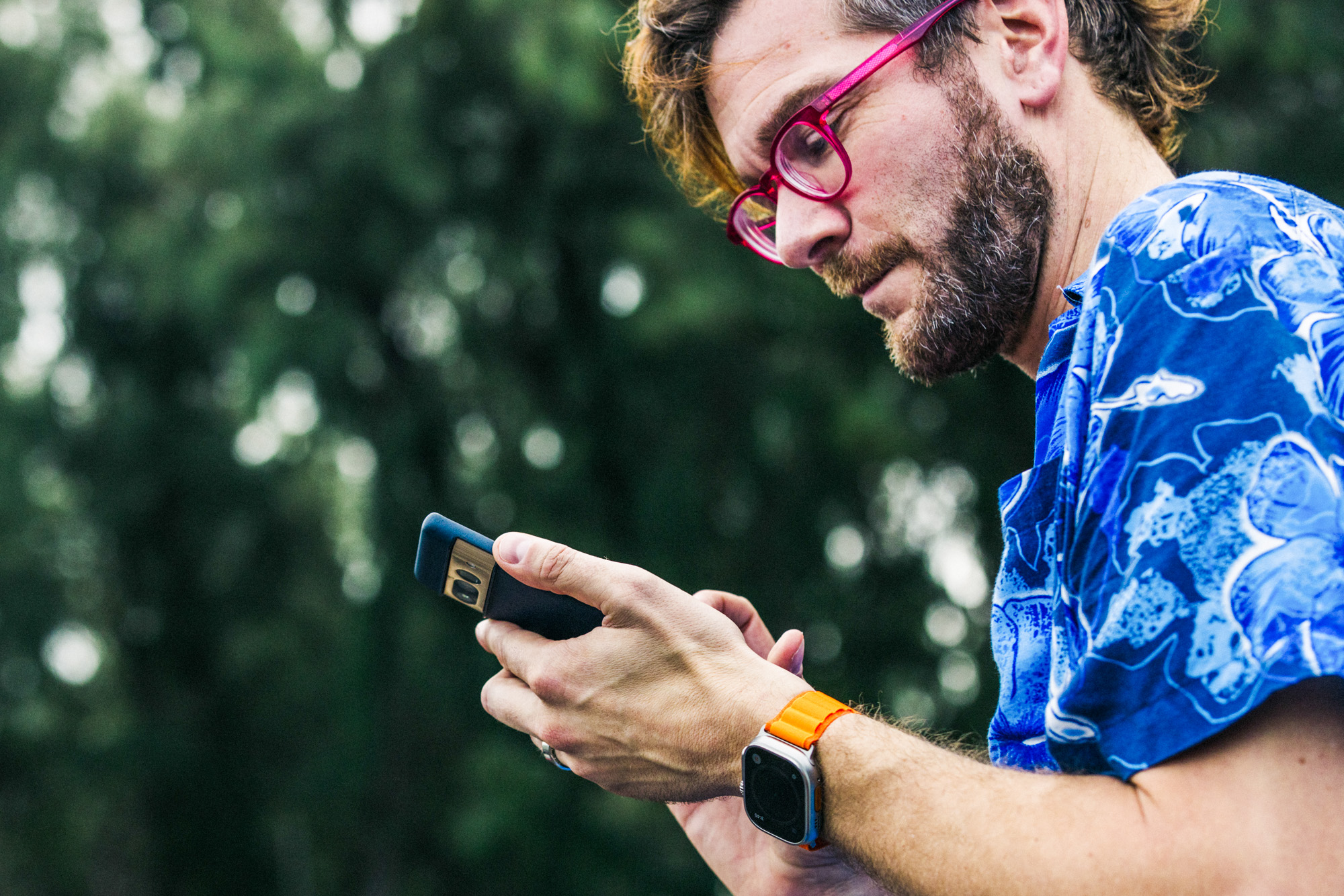 Haje wearing an Apple Watch Ultra