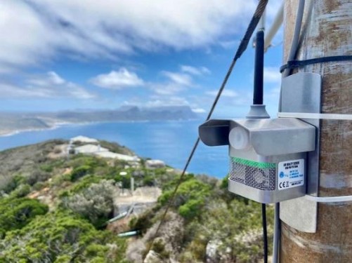 Airly pollution sensor on a beach