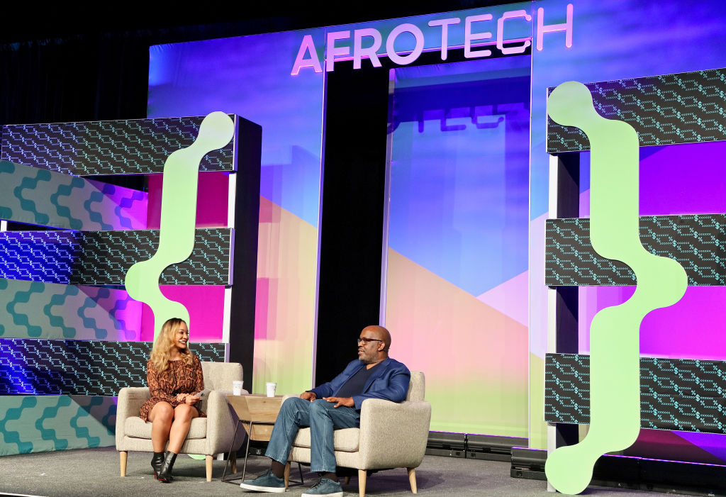 OAKLAND, CALIFORNIA - NOVEMBER 09: Kaiser Permanente CEO Bernard Tyson and Blavity Inc. CEO Morgan DeBaun attend AfroTech 2019 at Oakland Marriott City Center on November 09, 2019 in Oakland, California. (Photo by Robin L Marshall/Getty Images for AfroTech)