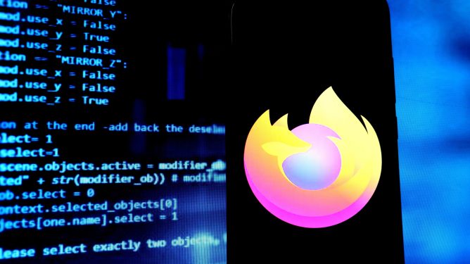 Firefox logo next to code snippet