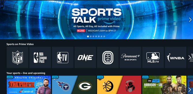 Amazon Sports Talk screen capture