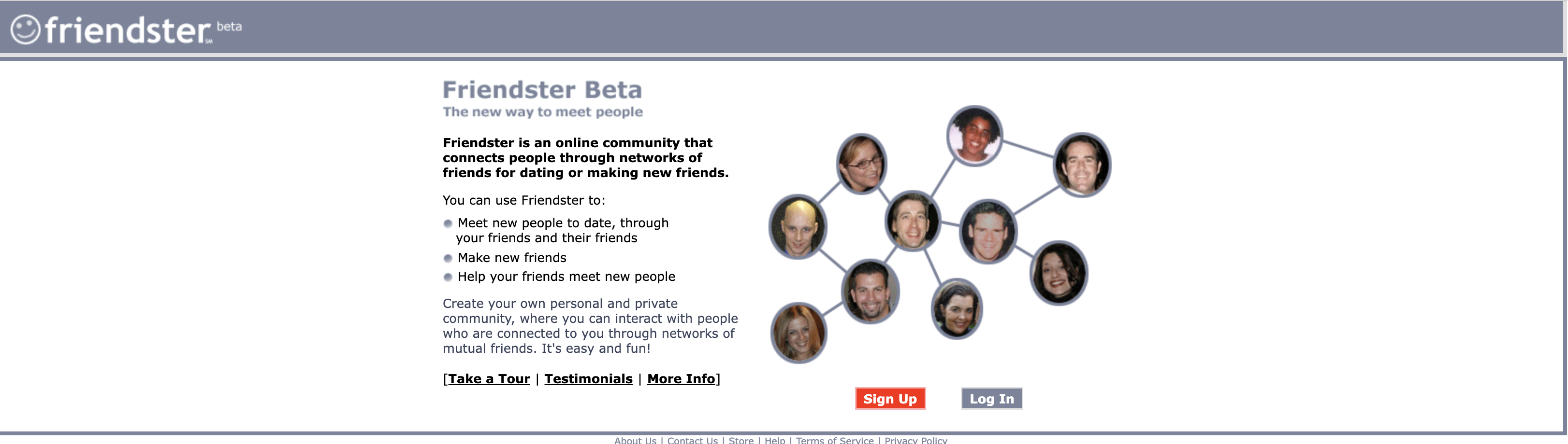 Friendster beta from Sept 2003.