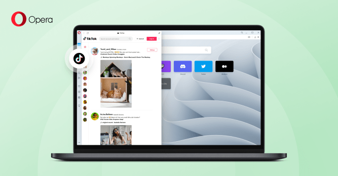 Opera's TikTok sidebar illustrated