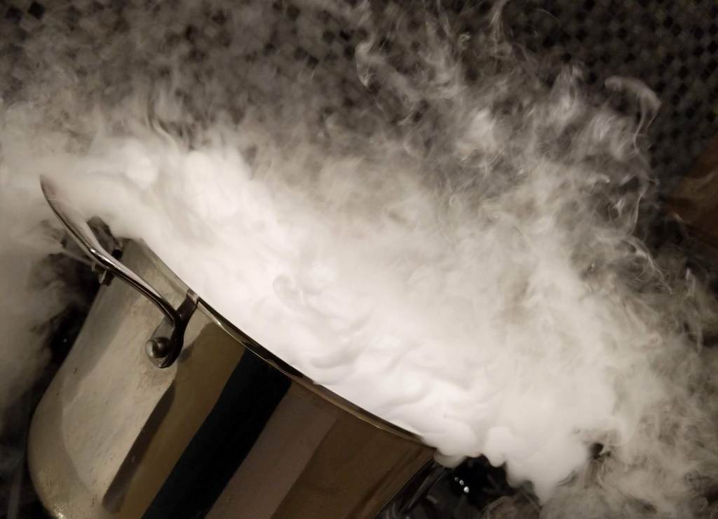 Dry Ice in a pot