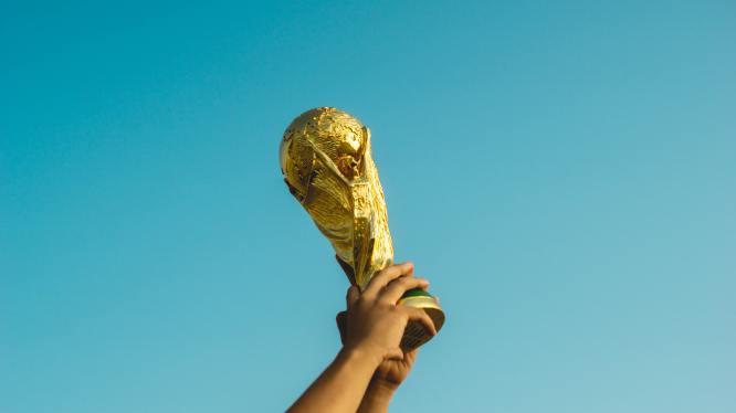 FIFA World Cup trophy held aloft