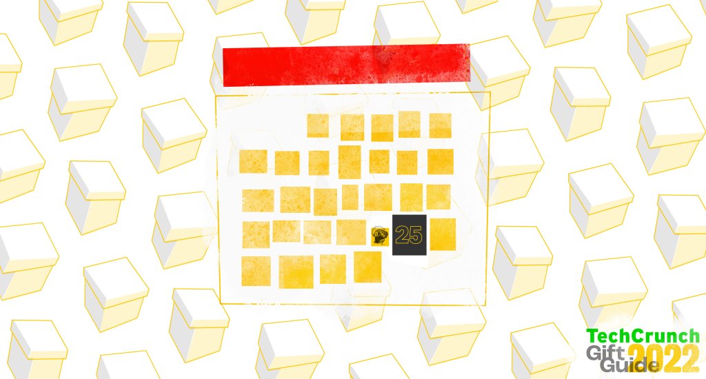 Gift guide image with Black Friday calendar representing 2022 Black Friday tech deals