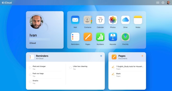 iCloud website redesign