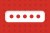 white bar with 5 red dots on red background