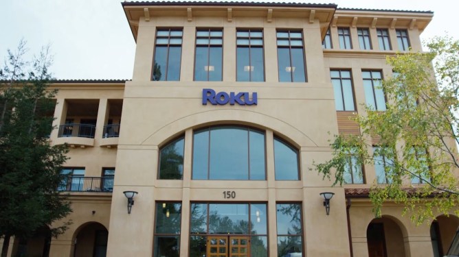 Roku sign on building