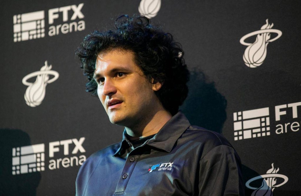 FTX CEO Sam Bankman-Fried attends a press conference at the FTX Arena in downtown Miami on June 4, 2021. (Matias J. Ocner/Miami Herald/Tribune News Service via Getty Images)