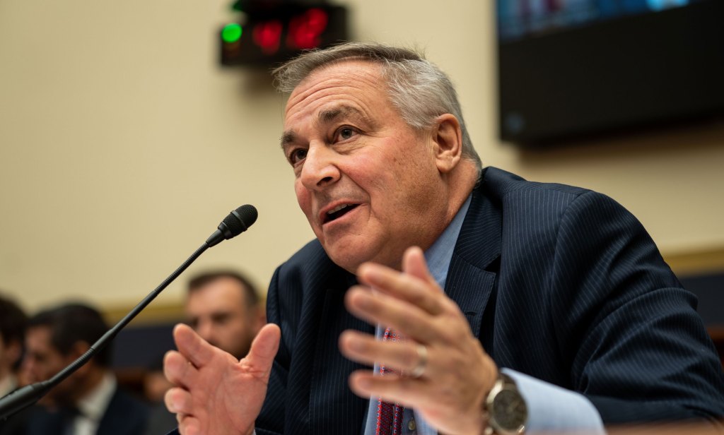 WASHINGTON, DC - DECEMBER 13: John J. Ray III, CEO of FTX Group, testifies before the House Financial Services Committee during a hearing titled Investigating the Collapse of FTX, Part I in the Rayburn House Office Building at the U.S. Capitol on Tuesday, Dec. 13, 2022 in Washington, DC. The US Securities and Exchange Commission charged disgraced cryptocurrency tycoon Sam Bankman-Fried on Tuesday with defrauding customers of billions of dollars. (Kent Nishimura / Los Angeles Times via Getty Images)