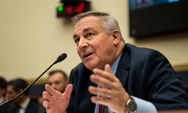 WASHINGTON, DC - DECEMBER 13: John J. Ray III, CEO of FTX Group, testifies before the House Financial Services Committee during a hearing titled Investigating the Collapse of FTX, Part I in the Rayburn House Office Building at the U.S. Capitol on Tuesday, Dec. 13, 2022 in Washington, DC. The US Securities and Exchange Commission charged disgraced cryptocurrency tycoon Sam Bankman-Fried on Tuesday with defrauding customers of billions of dollars. (Kent Nishimura / Los Angeles Times via Getty Images)