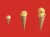 Row of ice creams with different amounts of scoops