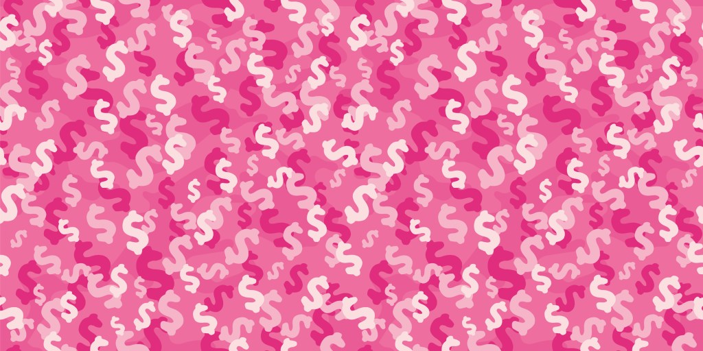 Montage of pink dollar signs