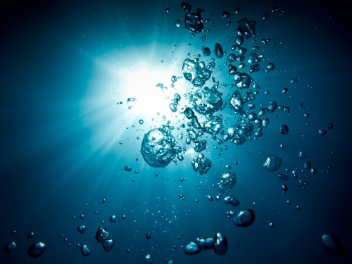Water bubbles in the sea