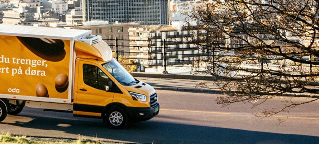 Oda online grocery delivery truck in Norway