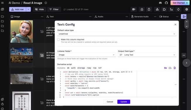 Screenshot of the Rowy Automation