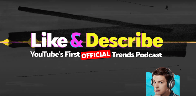 YouTube podcast ‘Like & Describe’ spalsh screen
