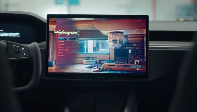 Dash screen inside a Tesla