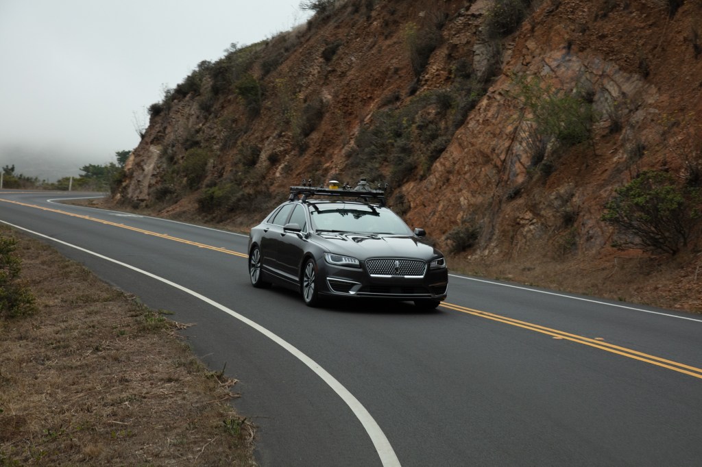 ADAS vehicle on two-lane road