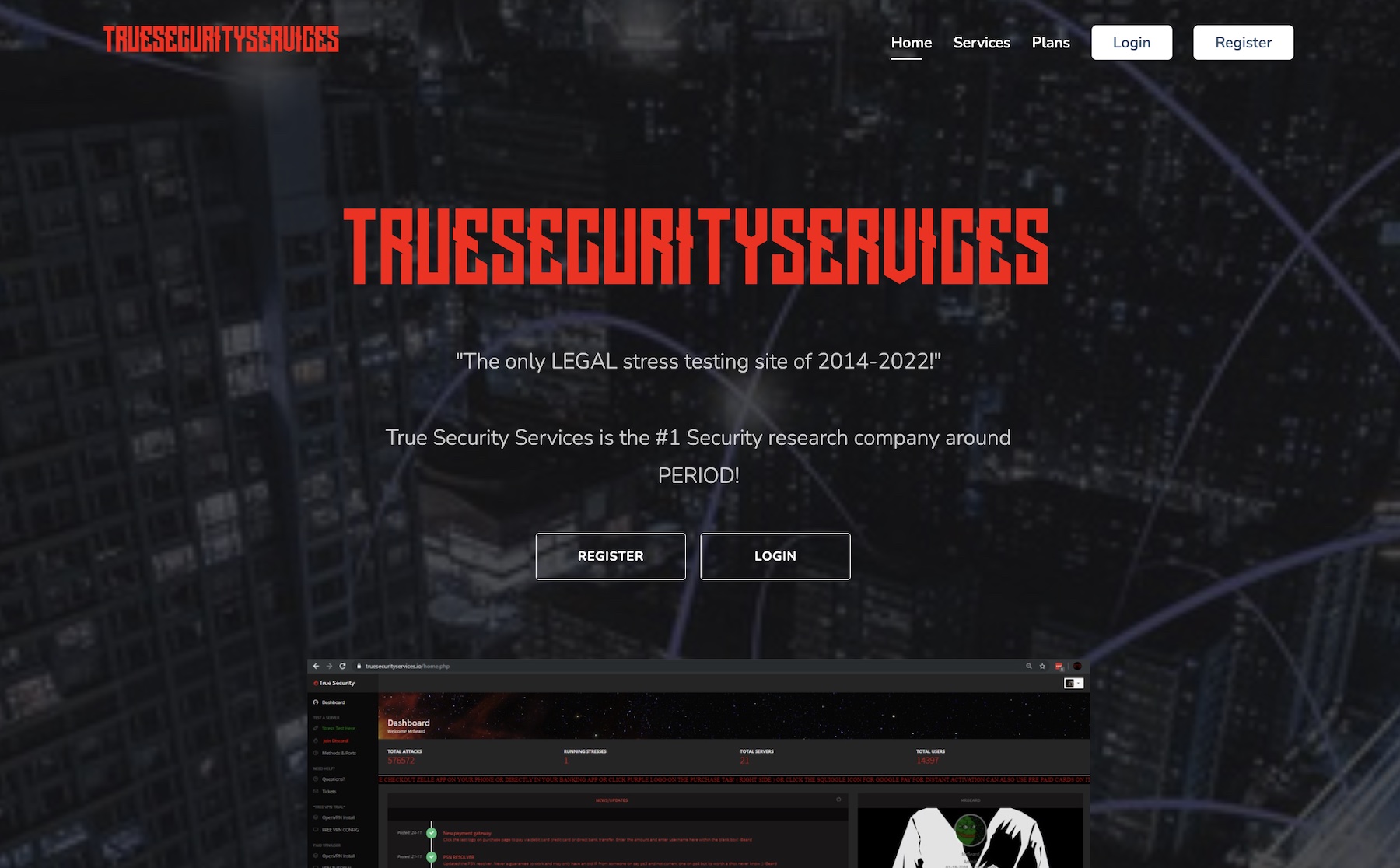 One of the DDoS booter sites allegedly seized by the DOJ, but which remains active and operational.