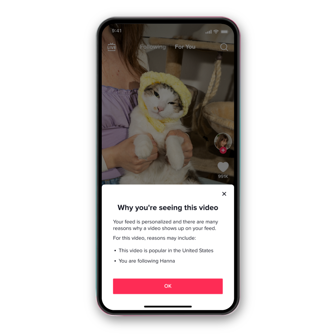 TikTok's new recommendations feature