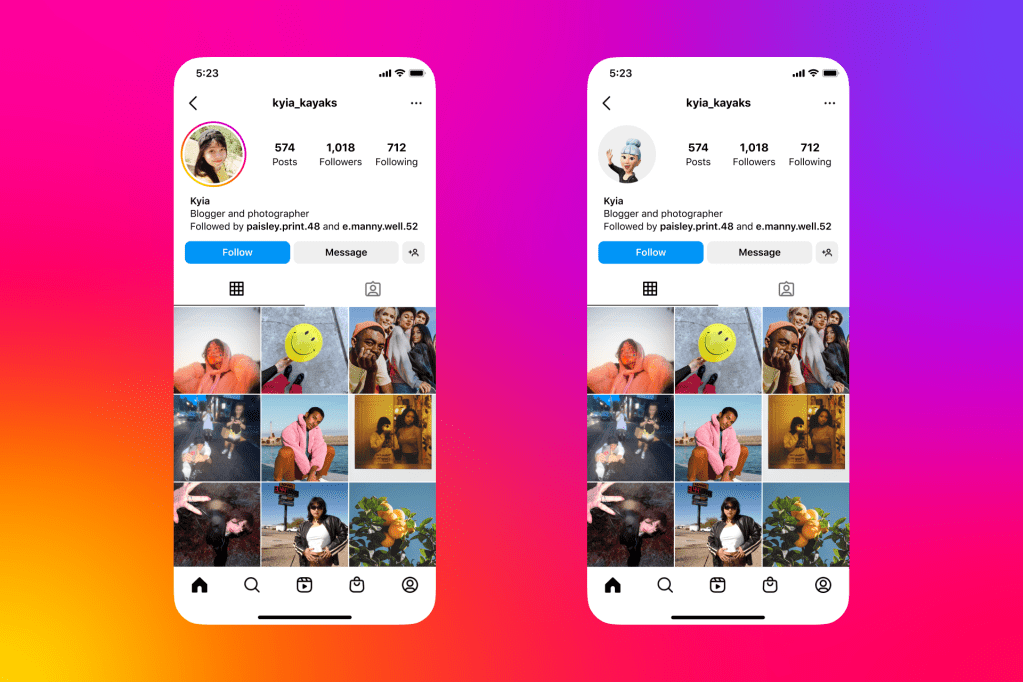 Instagram dynamic profile photo feature