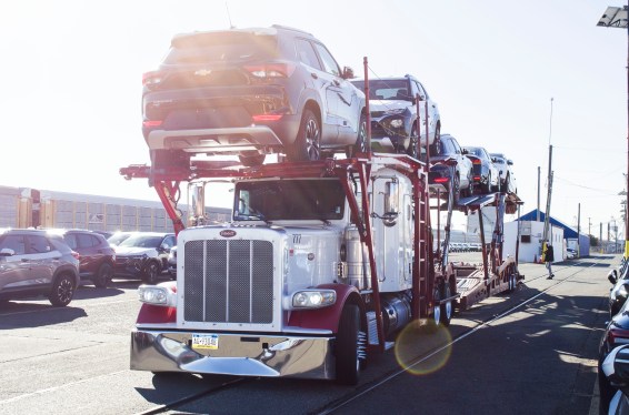 cars loaded on a car carrier truck