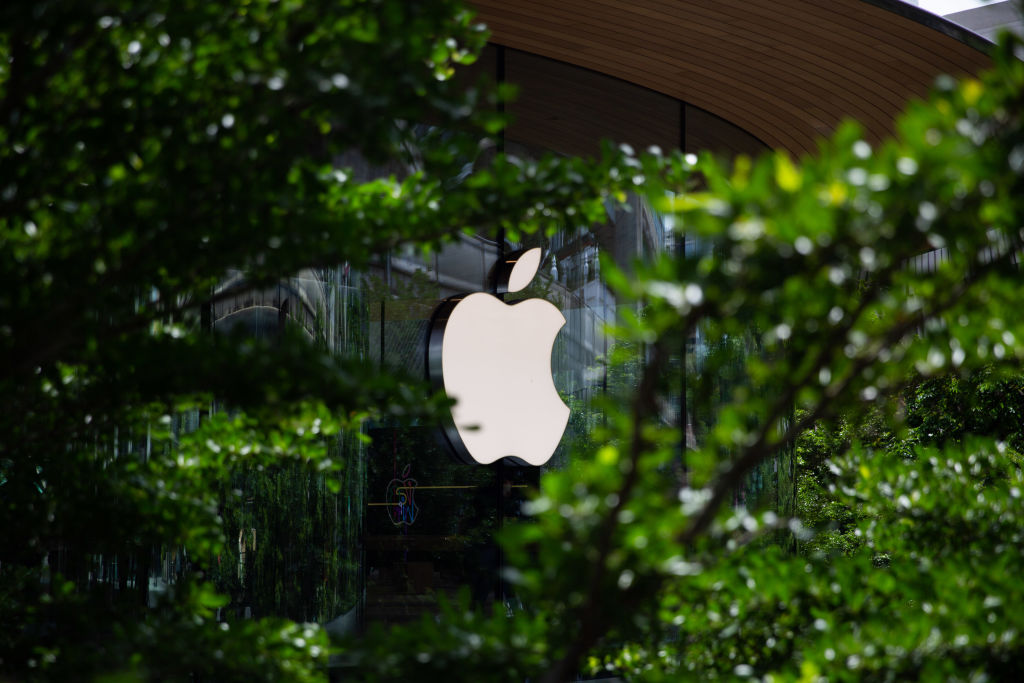 Apple logo on Apple Store in Bankok, Thailand.