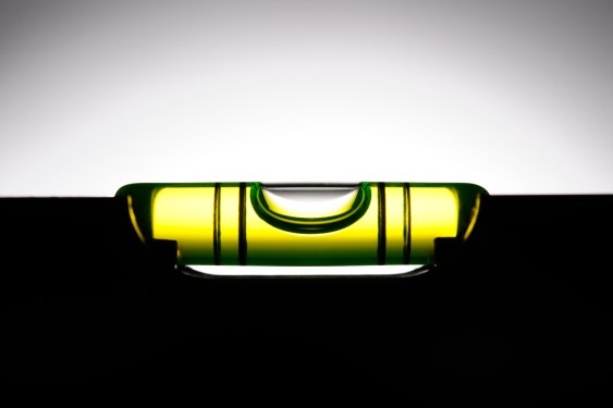 Silhouette of level against white background