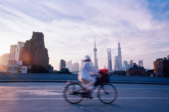 Bike rider in Shanghai