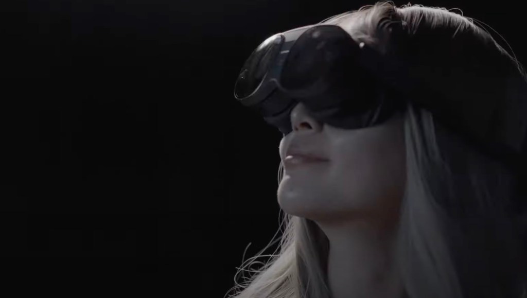 woman wearing VR headset