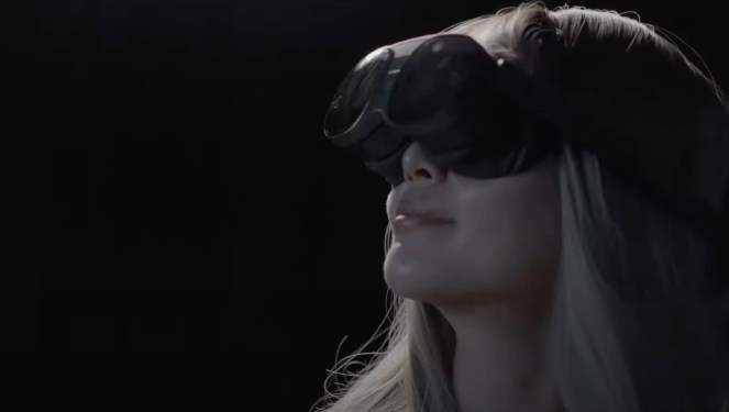 woman wearing VR headset