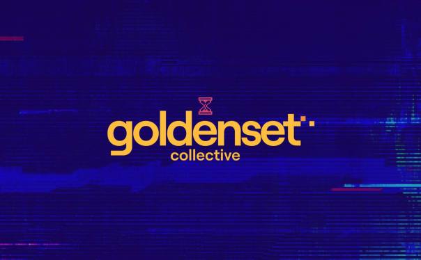 Goldenset Collective logo on blue background