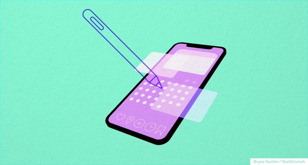 Illustration of a phone with a pen
