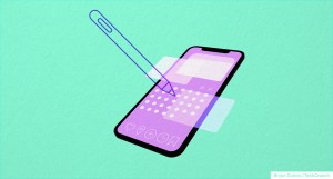 Illustration of a phone with a pen